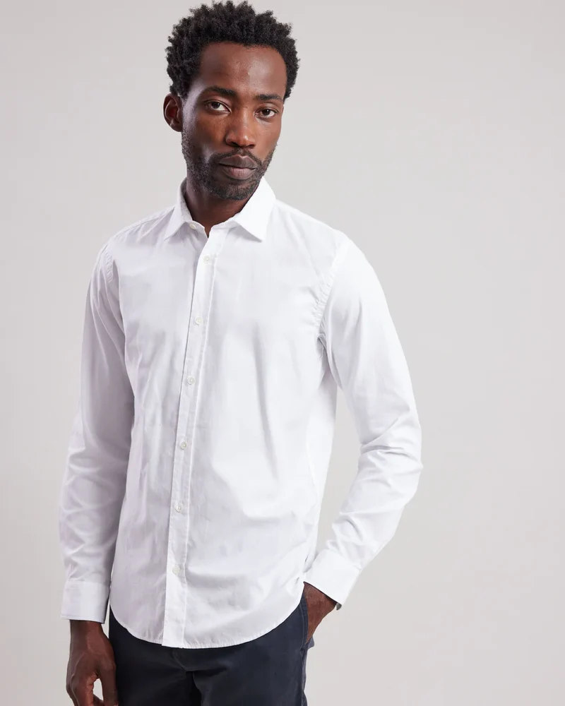 Hartord Chemise Sammy en Piqué de Coton Blanc