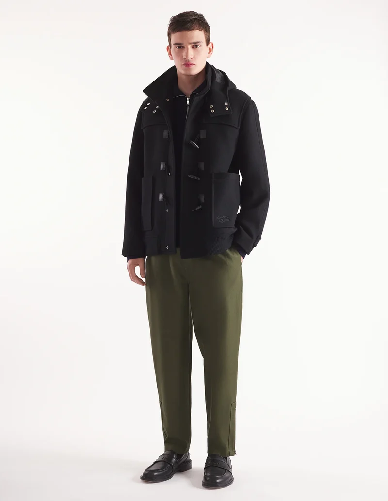 Maison Kitsuné Duffle Coat en Laine Black