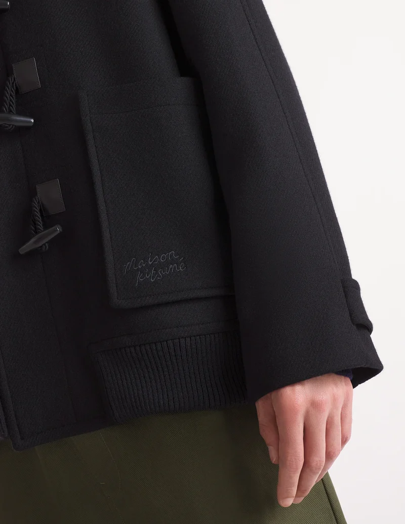 Maison Kitsuné Duffle Coat en Laine Black