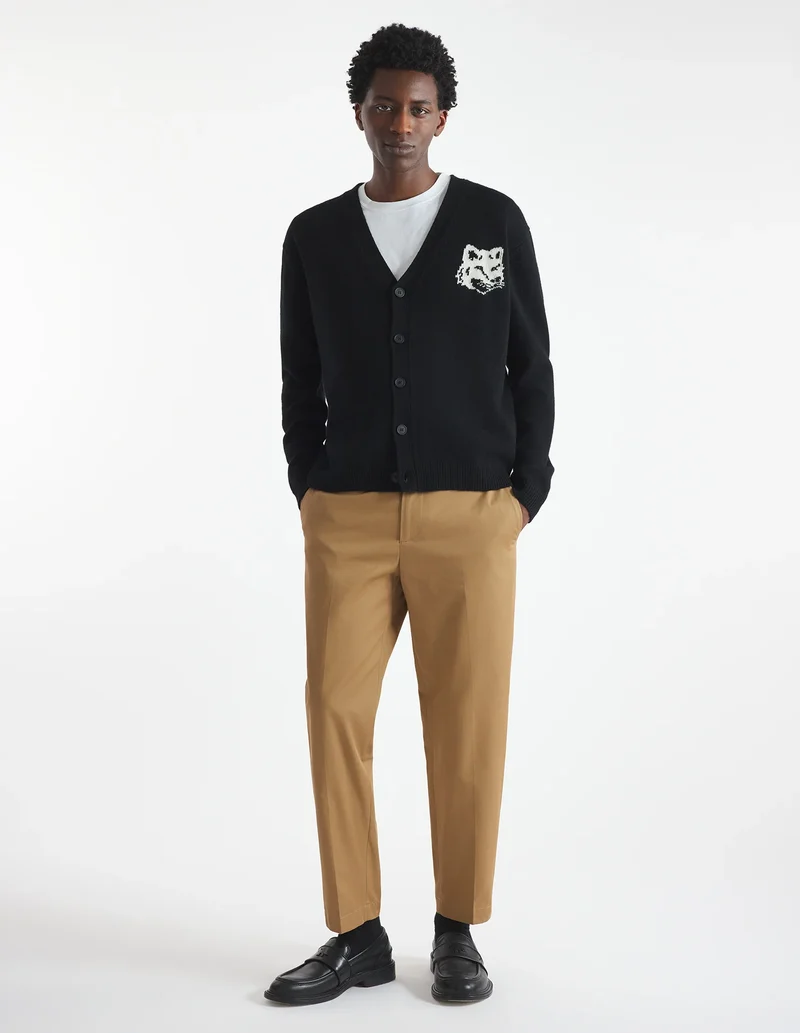 Maison Kitsuné Pantalon Straight Chino Beige