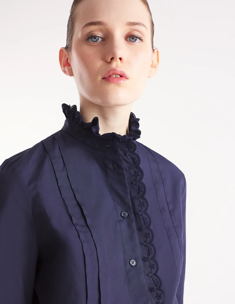 Maison Kitsuné Chemise Craft Embroidery Navy