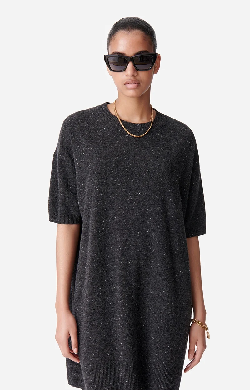 Vanessa bruno Robe Bleuet en Laine Charbon