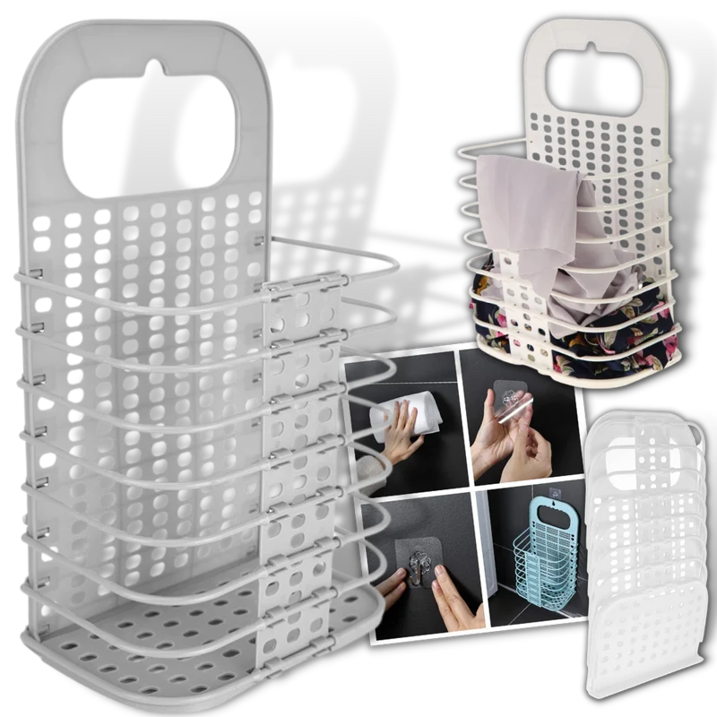 Panier à linge mural pliable en plastique