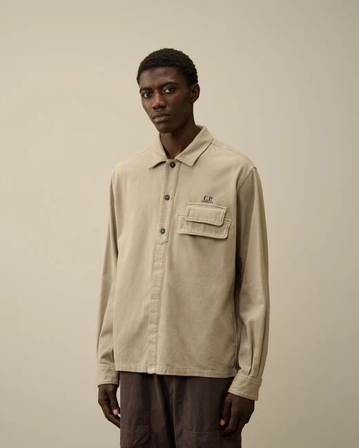 C.P. Company Chemise en Satin de Coton Vintage Khaki
