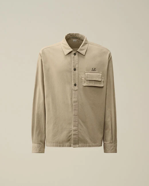 C.P. Company Chemise en Satin de Coton Vintage Khaki