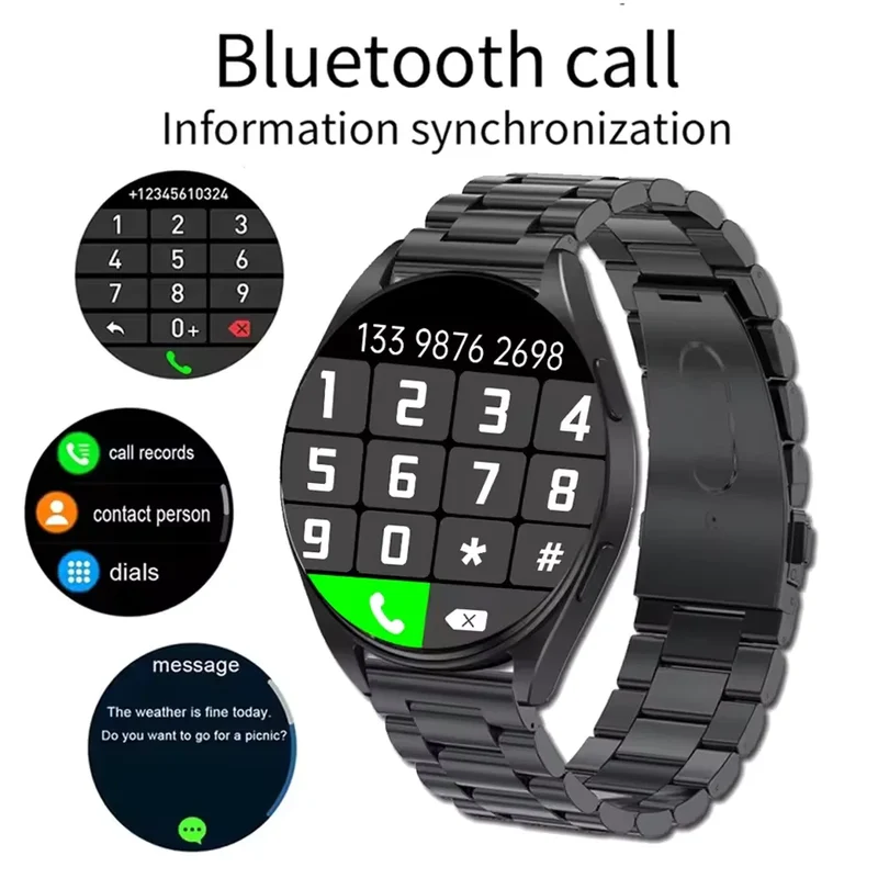 Smartwatch mit Bluetooth-Anrufen & Gesundheitsmonitor | Fitnessuhr für Android & iOS | Wasserdicht mit Touchdisplay