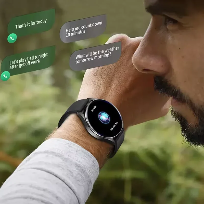 Smartwatch mit Bluetooth-Anrufen & Gesundheitsmonitor | Fitnessuhr für Android & iOS | Wasserdicht mit Touchdisplay