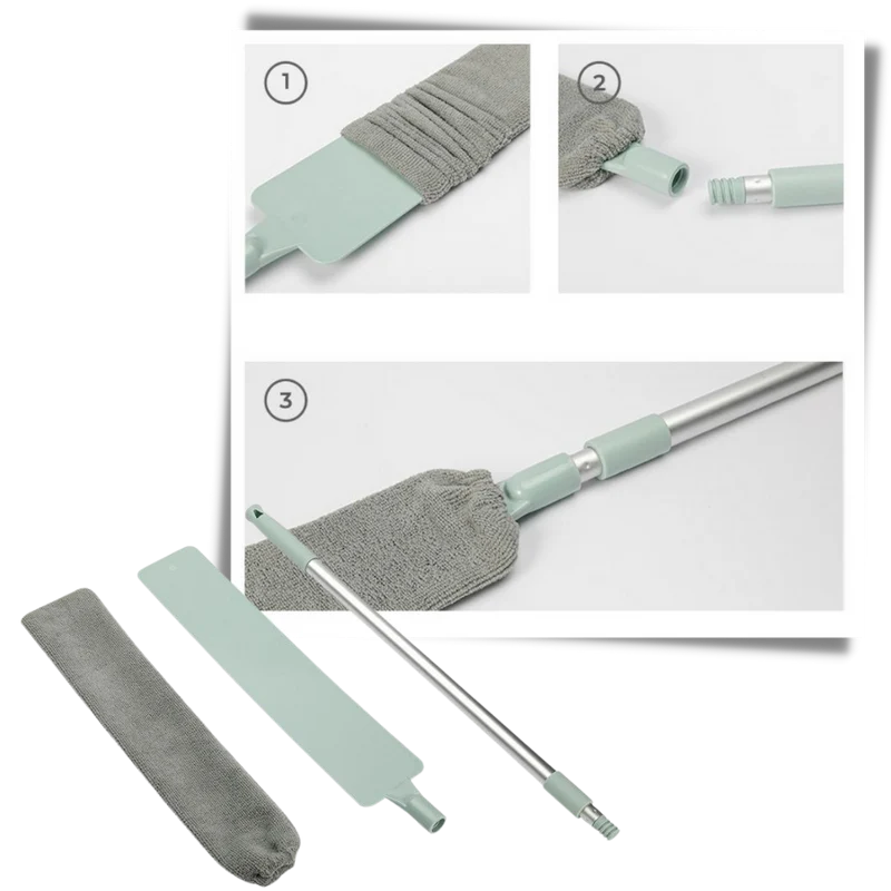 Nettoyeur télescopique de poussière en microfibre