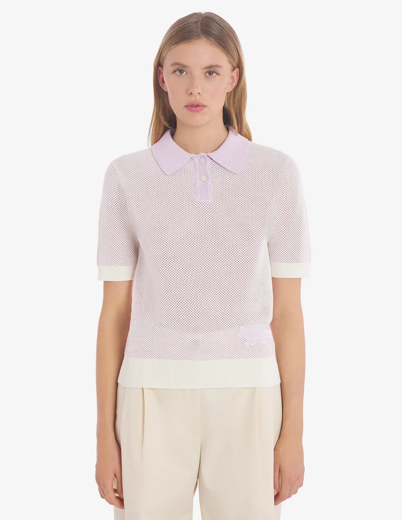 Maison Kitsuné Polo Flash Fox Mesh Lilac