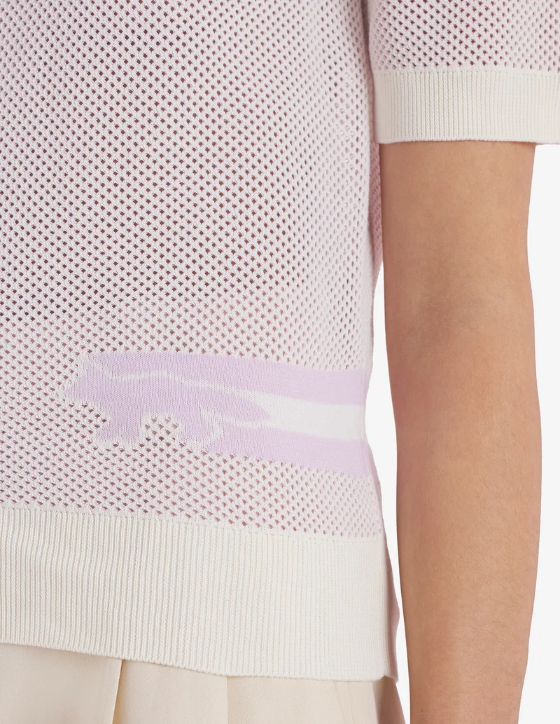 Maison Kitsuné Polo Flash Fox Mesh Lilac