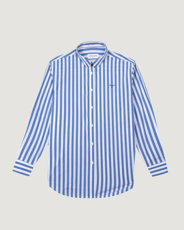 Maison Labiche Chemise Saint Ger en Popeline Blue