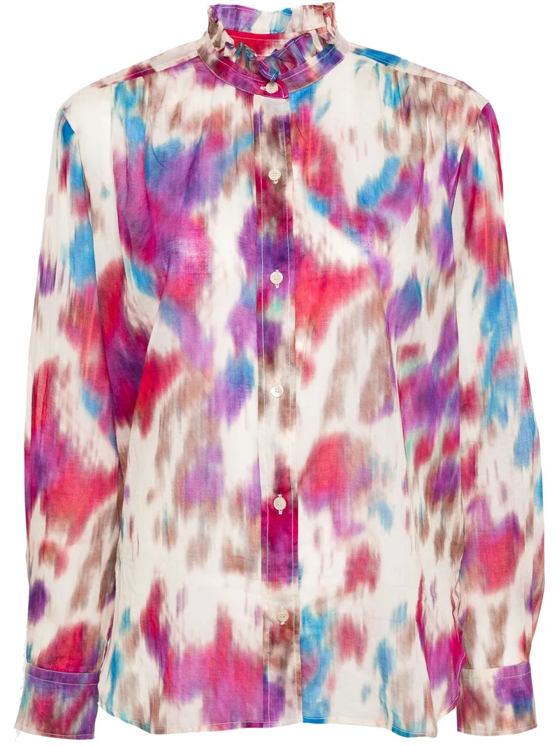 Isabel Marant Etoile Chemise Gamble Imprimé Raspberry