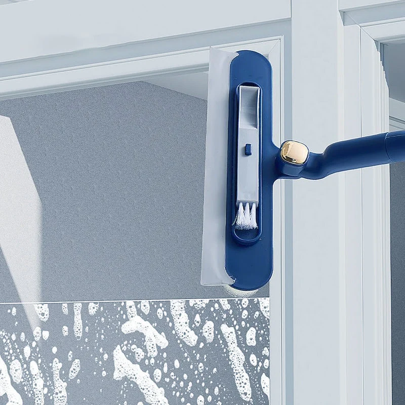 Fensterreiniger mit Teleskopstange 120 cm | Doppelseitig Schwamm + Abzieher | Streifenfrei ohne Leiter, für Schiebe- & Kippfenste