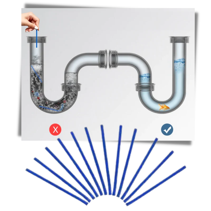 Lot de 12 bâtonnets de nettoyage pour évier