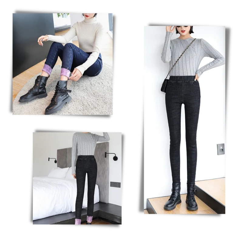 Jegging en laine polaire thermique pour femmes