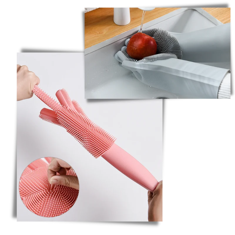 Gants de vaisselle en silicone à usages multiples