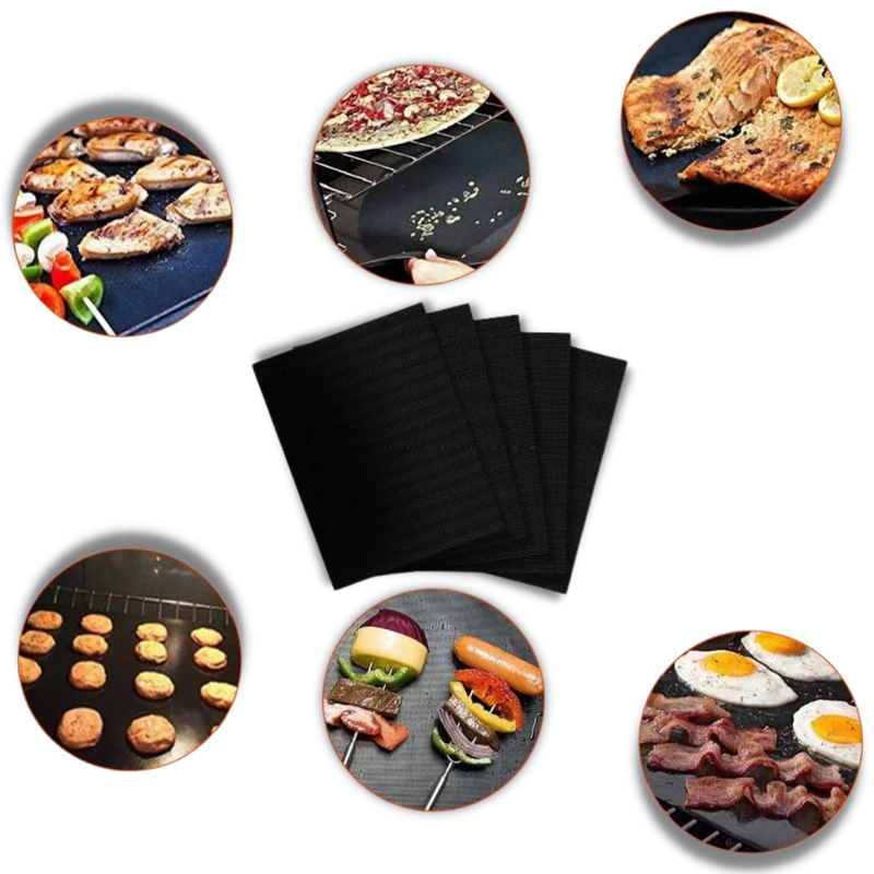 Tapis de cuisson anti-adhésif barbecue (5pcs)