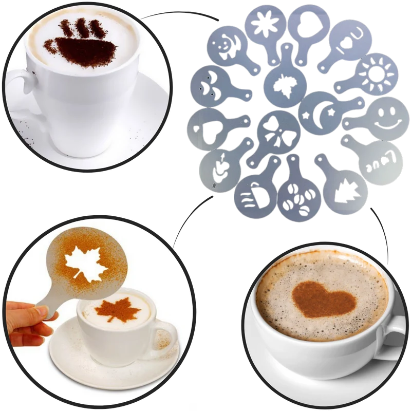 Pochoirs à café (16 pièces)