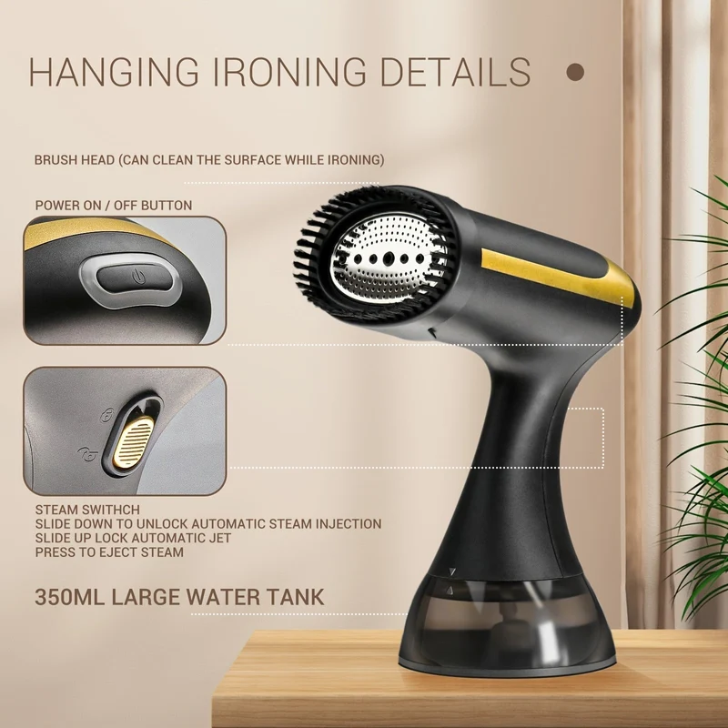 Handheld Dampfbügeleisen 1500W | schnell aufgeheizt, starke Dampfleistung | kompakt & leicht für Reisen | EU-Stecker