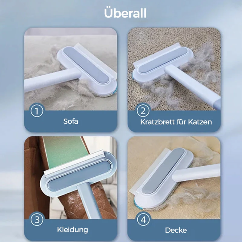 Tierhaarentferner Bürste doppelseitig | Für Kleidung, Sofa, Teppich & Autositz | Wiederverwendbar, fusselfrei | Mikroborsten