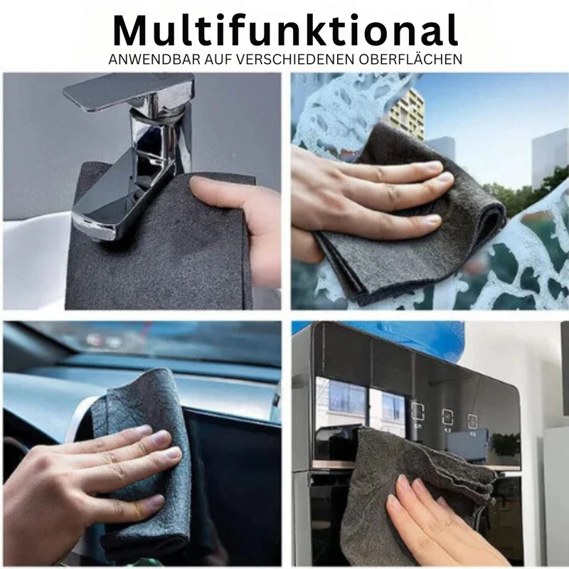 Mikrofaser Reinigungstücher 20×30 cm | Kratzfrei, saugstark & wiederverwendbar | Für Fenster, Möbel, Auto & Küche, Grau