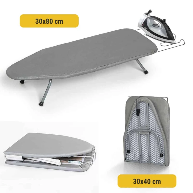 Faltbares Bügelbrett 81 × 30 cm | Kompakt für Reisen & kleine Räume | Mit Bügeleisenablage