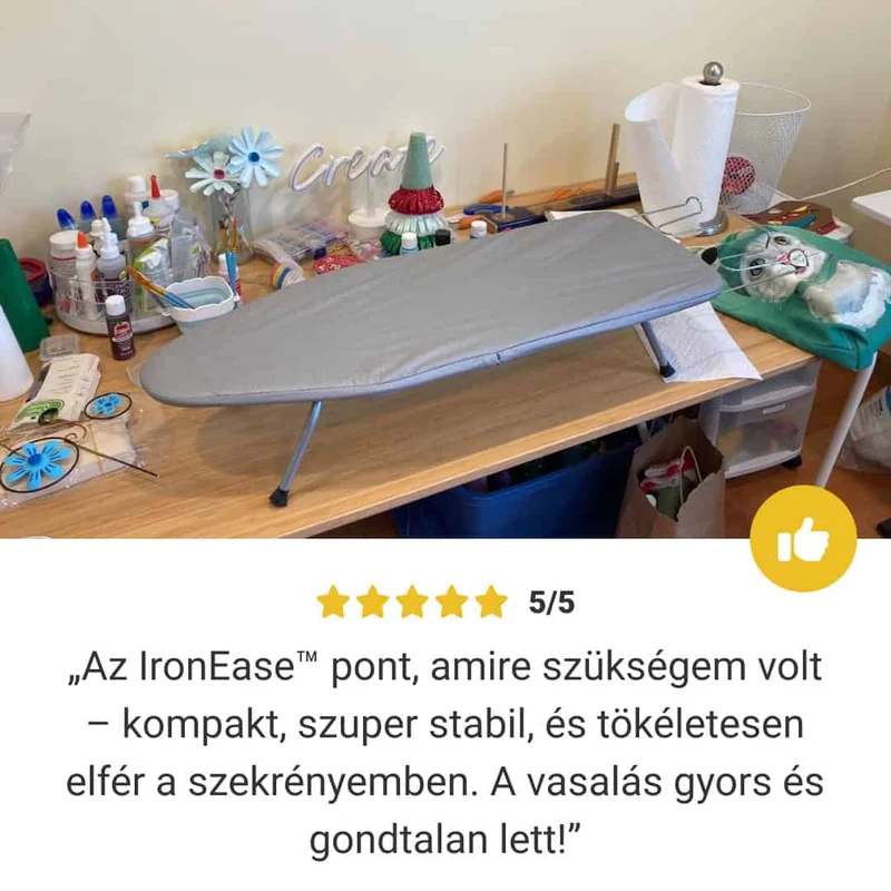 Faltbares Bügelbrett 81 × 30 cm | Kompakt für Reisen & kleine Räume | Mit Bügeleisenablage
