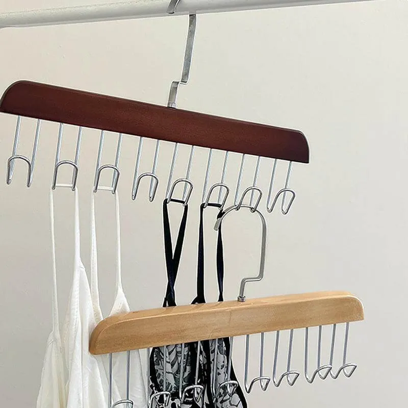 Wandgarderobe mit 8 Haken | Platzsparende Garderobenleiste aus Holz & Stahl | Mehrfach-Haken für Flur, Küche & Bad