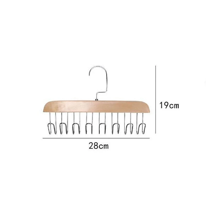Wandgarderobe mit 8 Haken | Platzsparende Garderobenleiste aus Holz & Stahl | Mehrfach-Haken für Flur, Küche & Bad