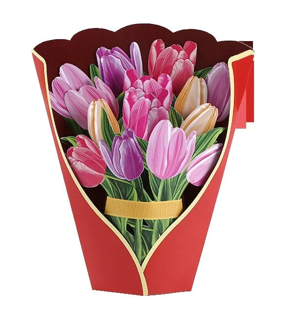 3D Popup Blumenstrauß | Papierblumen mit Vase & Karte | Dauerhaft & Geschenkidee