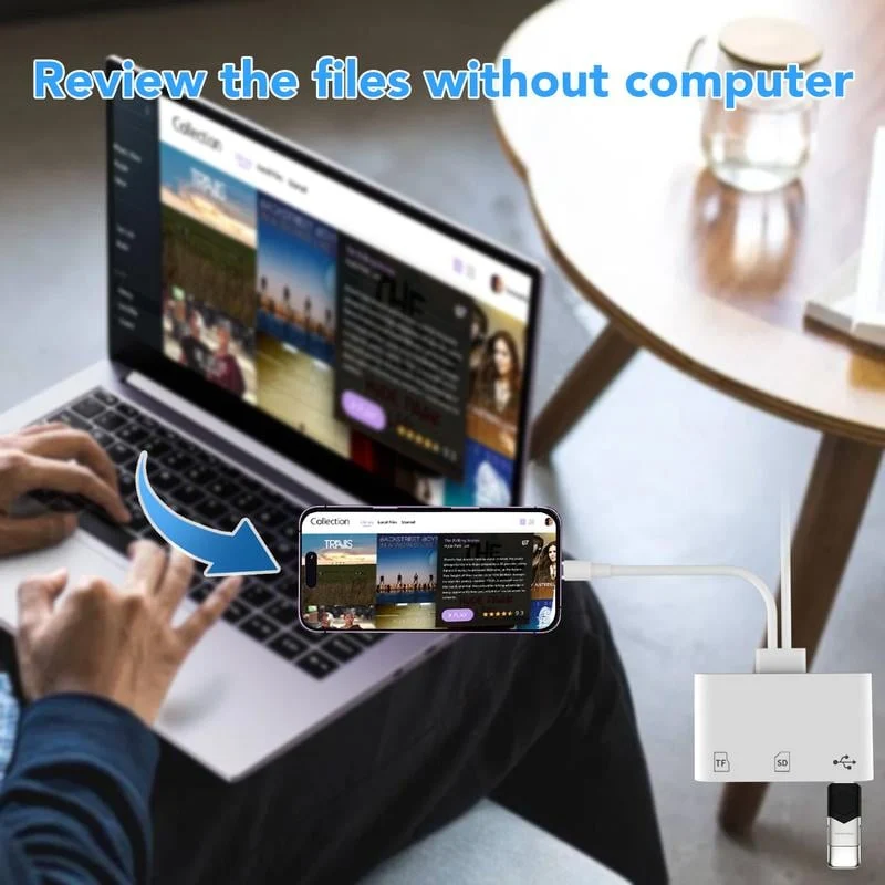 2-in-1 SD/TF Kartenleser | USB-C & Lightning | Schnelle Datenübertragung | Für iPhone, iPad, Android & PC