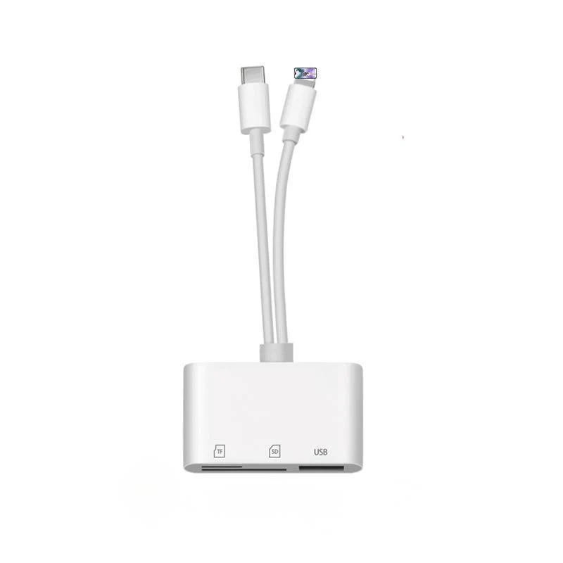 2-in-1 SD/TF Kartenleser | USB-C & Lightning | Schnelle Datenübertragung | Für iPhone, iPad, Android & PC