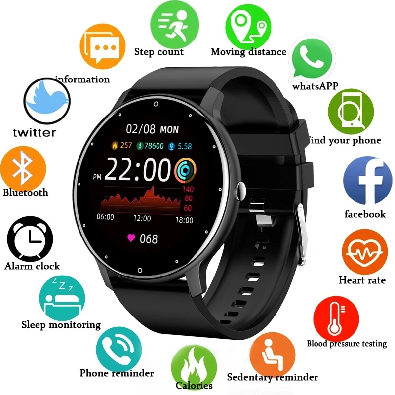 Pylomo GIZE Smartwatch | Multisport-Tracking | Wetteranzeige | Lange Akkulaufzeit | IP67 Wasserdicht