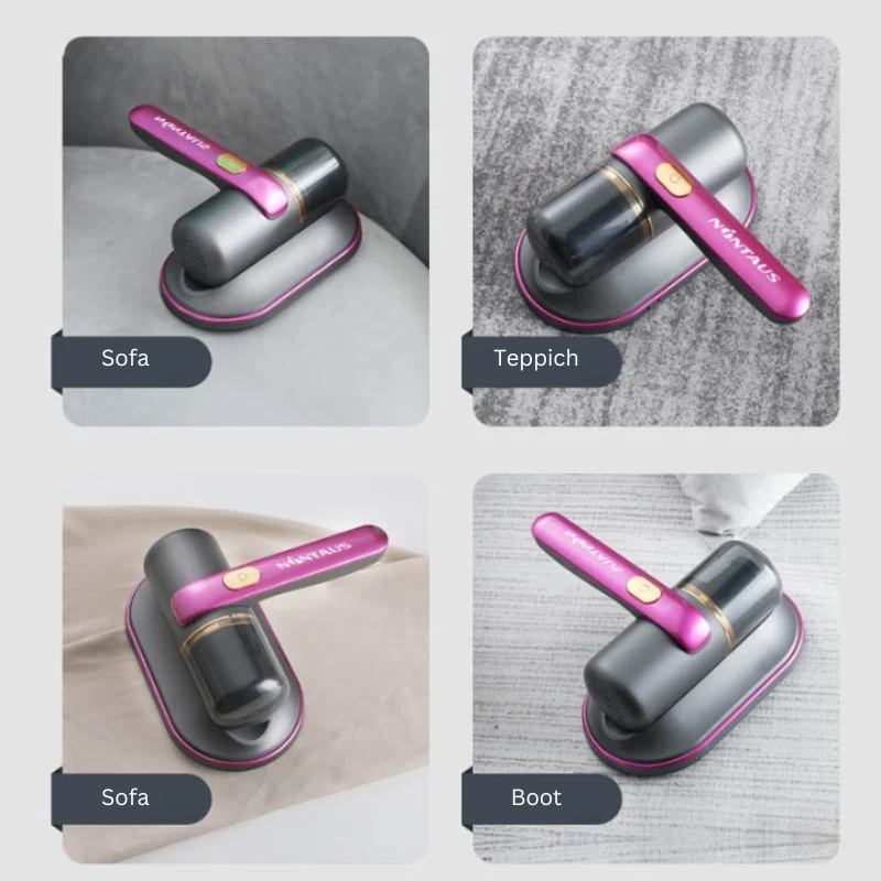 Kabelloser Matratzenreiniger | 10000 Pa Bettsauger mit UV-C-Licht, Vibration und 185-ml-Staubbehälter