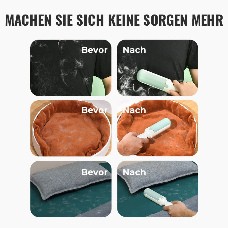 Wiederverwendbare Fusselrolle für Tierhaare ohne Papier | mit Sammelkammer | entfernt Haare von Sofa, Kleidung & Auto | 98 g
