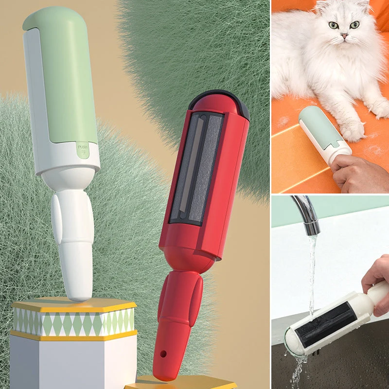 Wiederverwendbare Fusselrolle für Tierhaare ohne Papier | mit Sammelkammer | entfernt Haare von Sofa, Kleidung & Auto | 98 g