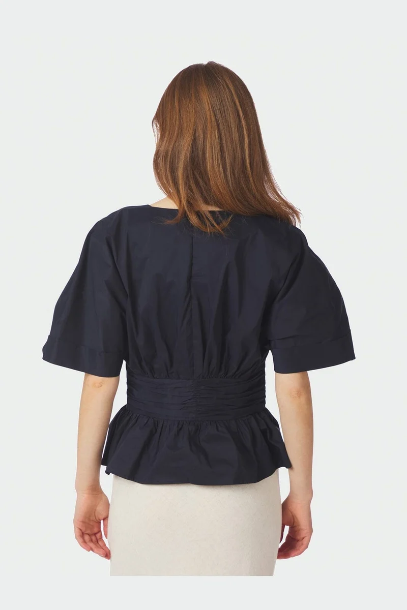 Neo Noir - Annegret Poplin Blouse 162365 - 141 - Navy