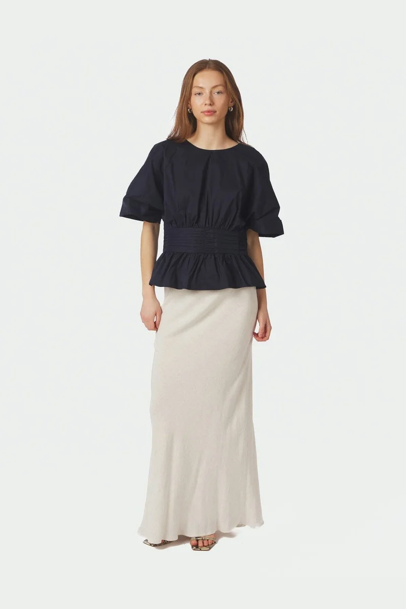 Neo Noir - Annegret Poplin Blouse 162365 - 141 - Navy