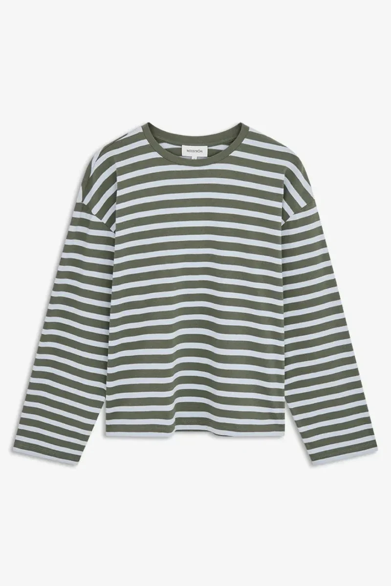 ModströM - Taimmd Stripe Ls T-Shirt 59970 - 11225 - Army Plein Air Stripe