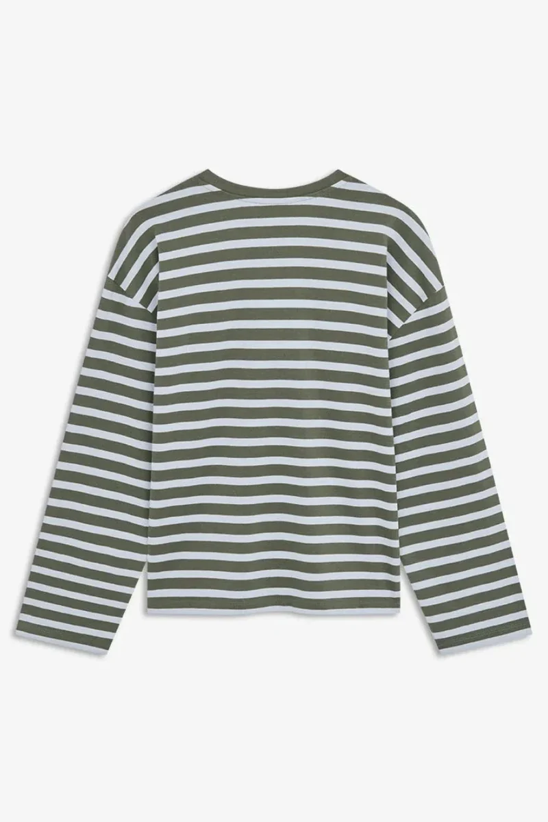 ModströM - Taimmd Stripe Ls T-Shirt 59970 - 11225 - Army Plein Air Stripe