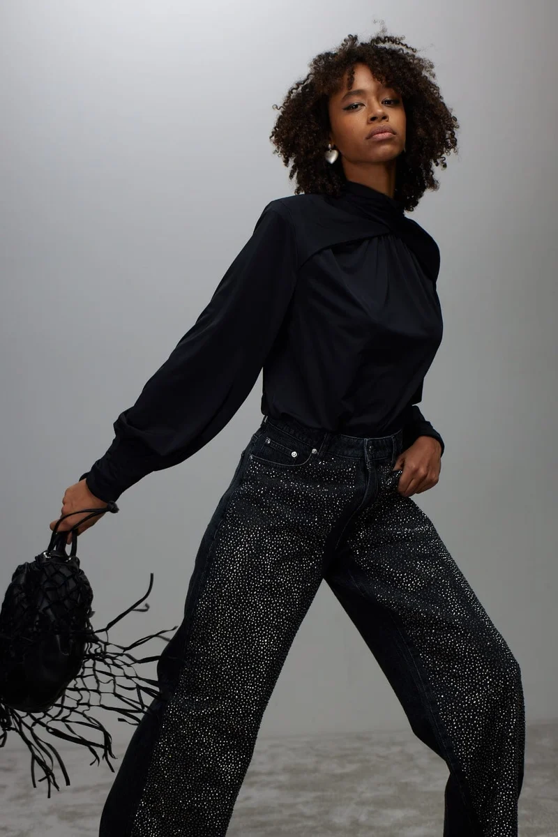 Gestuz - ZorahGZ MW jeans - Dark grey washed