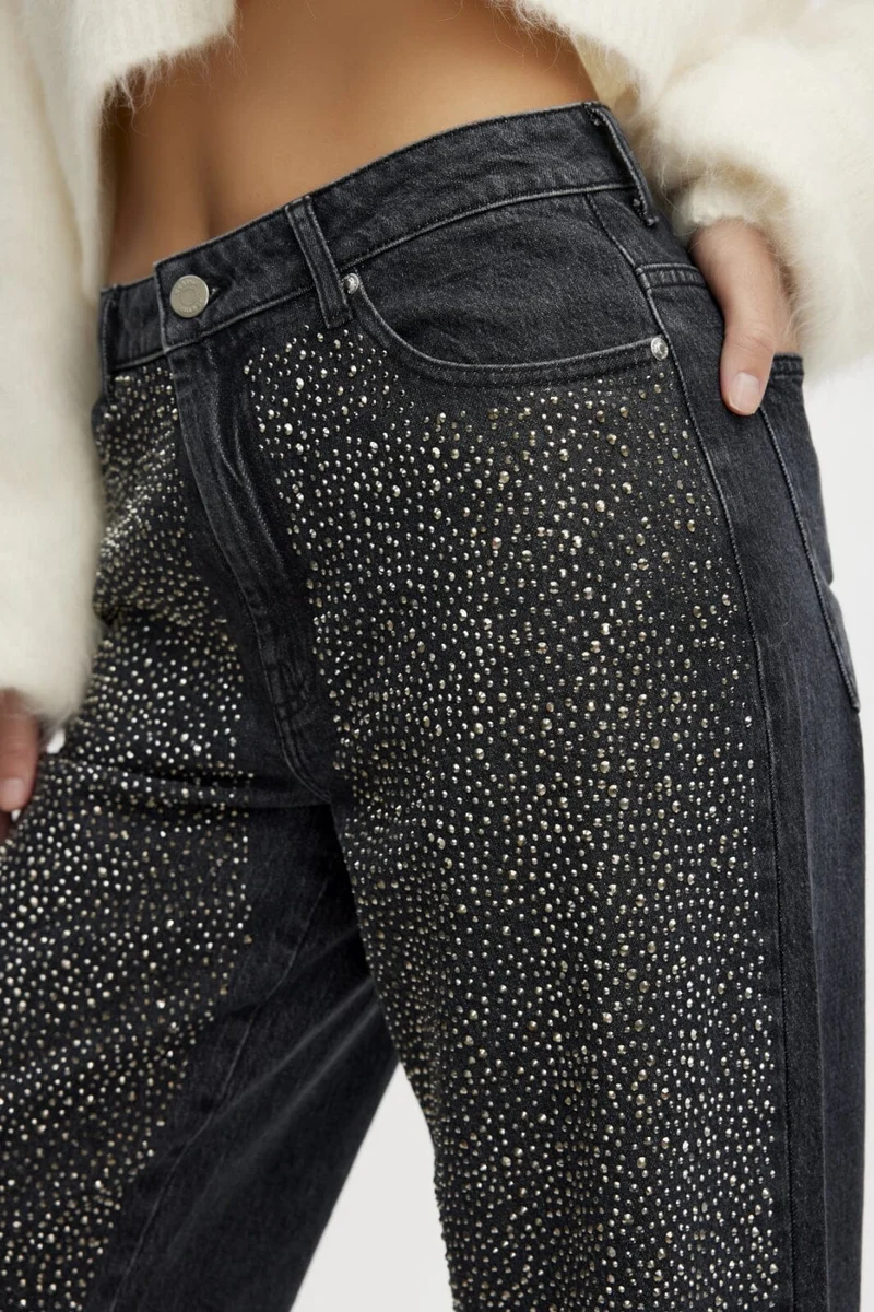 Gestuz - ZorahGZ MW jeans - Dark grey washed