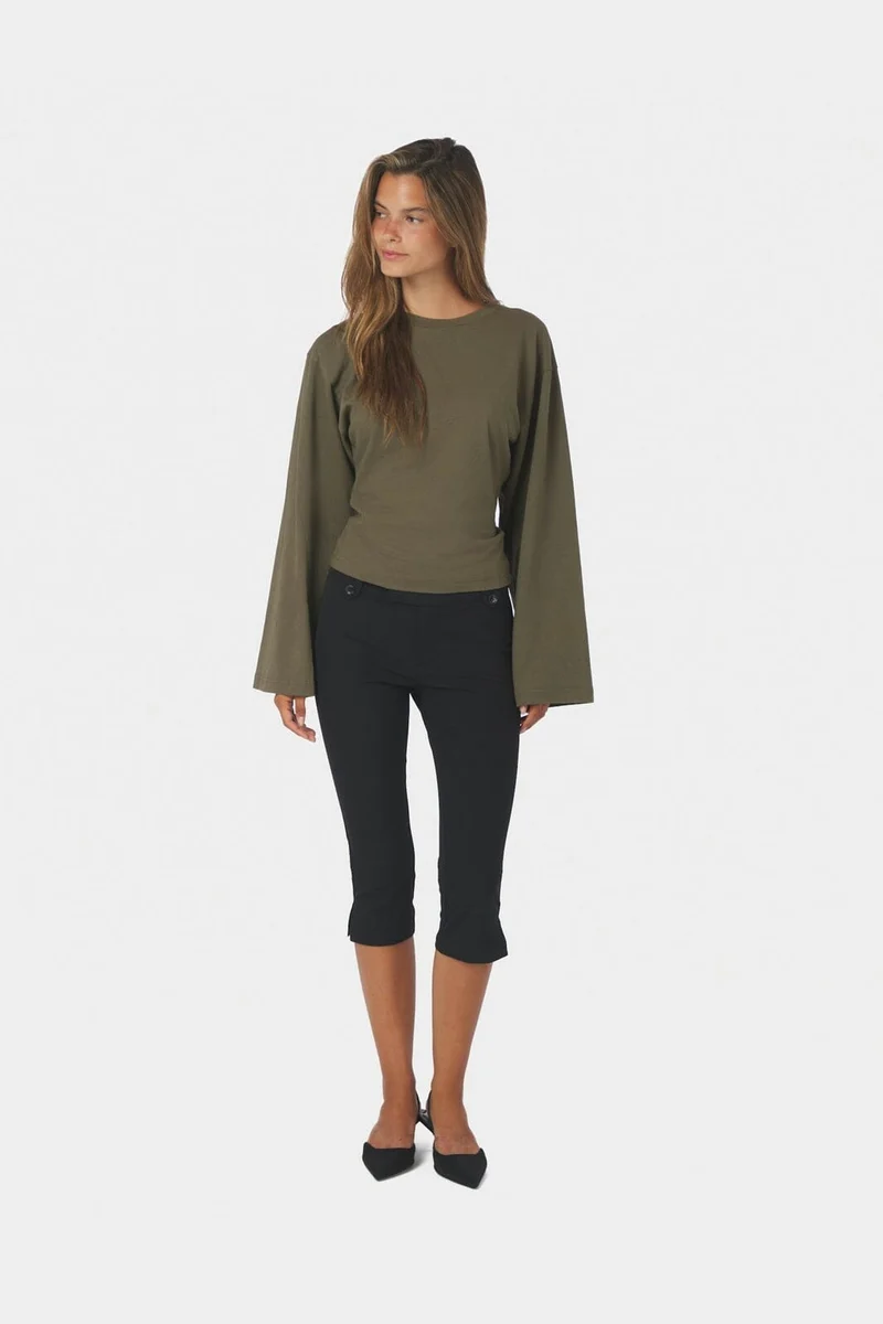 Neo Noir - Paska Boxy Long Tee 165973 - 151 - Army
