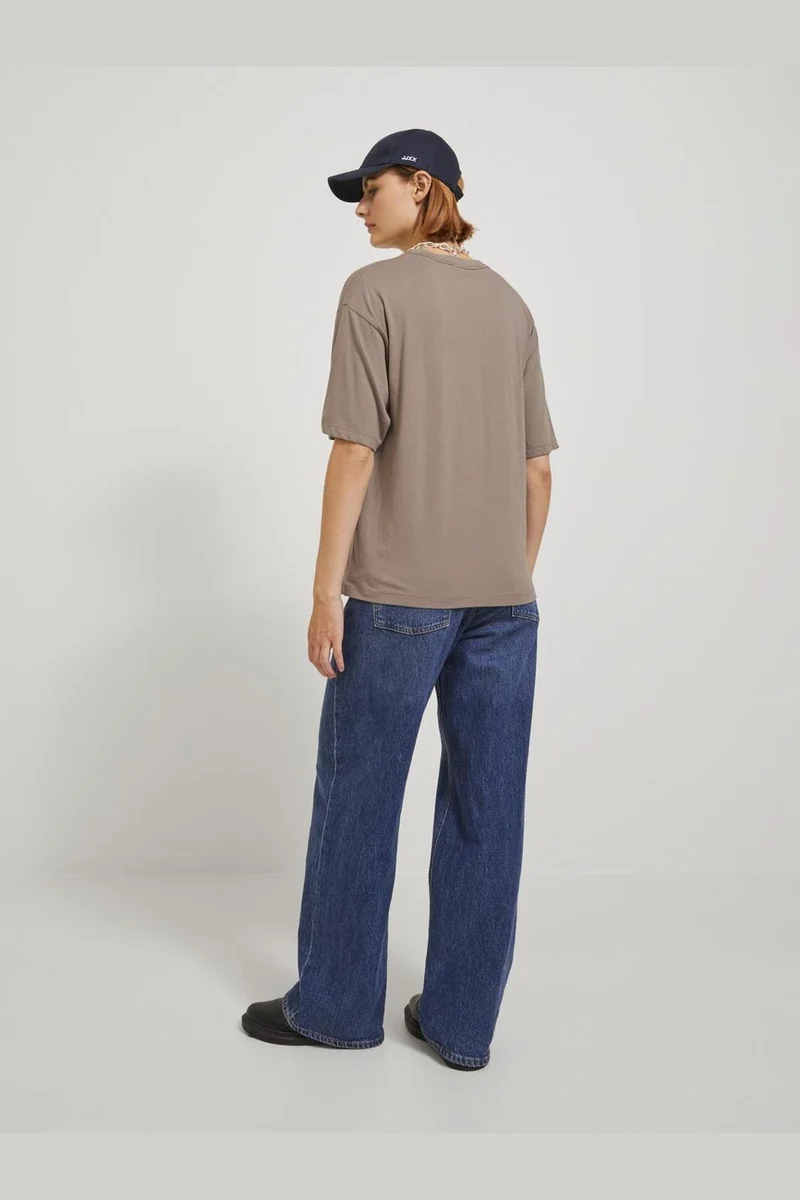 Jjxx - Jxandrea Loose Ss Logo Tee - 3861159 Brindle White Logo