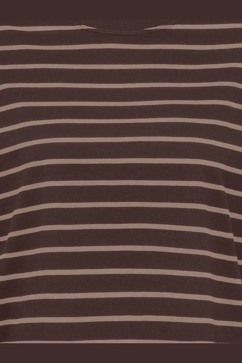Only - Onlhappy L/S O-Neck Stripe Tee - 5135939 Coffee Bean Taupe Gray Lena
