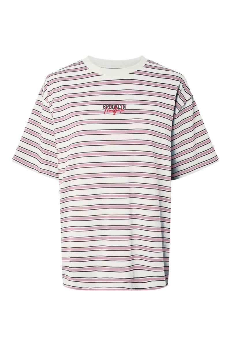 Pieces - Pcsadie Ss Oversized T-Shirt - 5187281 Roseate Spoonbill Brown And Black