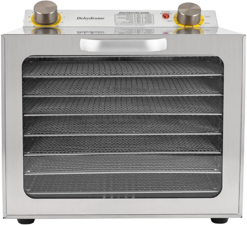 W 30 herbes, Déshydrateur à fonctionnement automatique à 6 plateaux en acier inoxydable 400 -90 °C pour la plupart des types de fruits, légumes