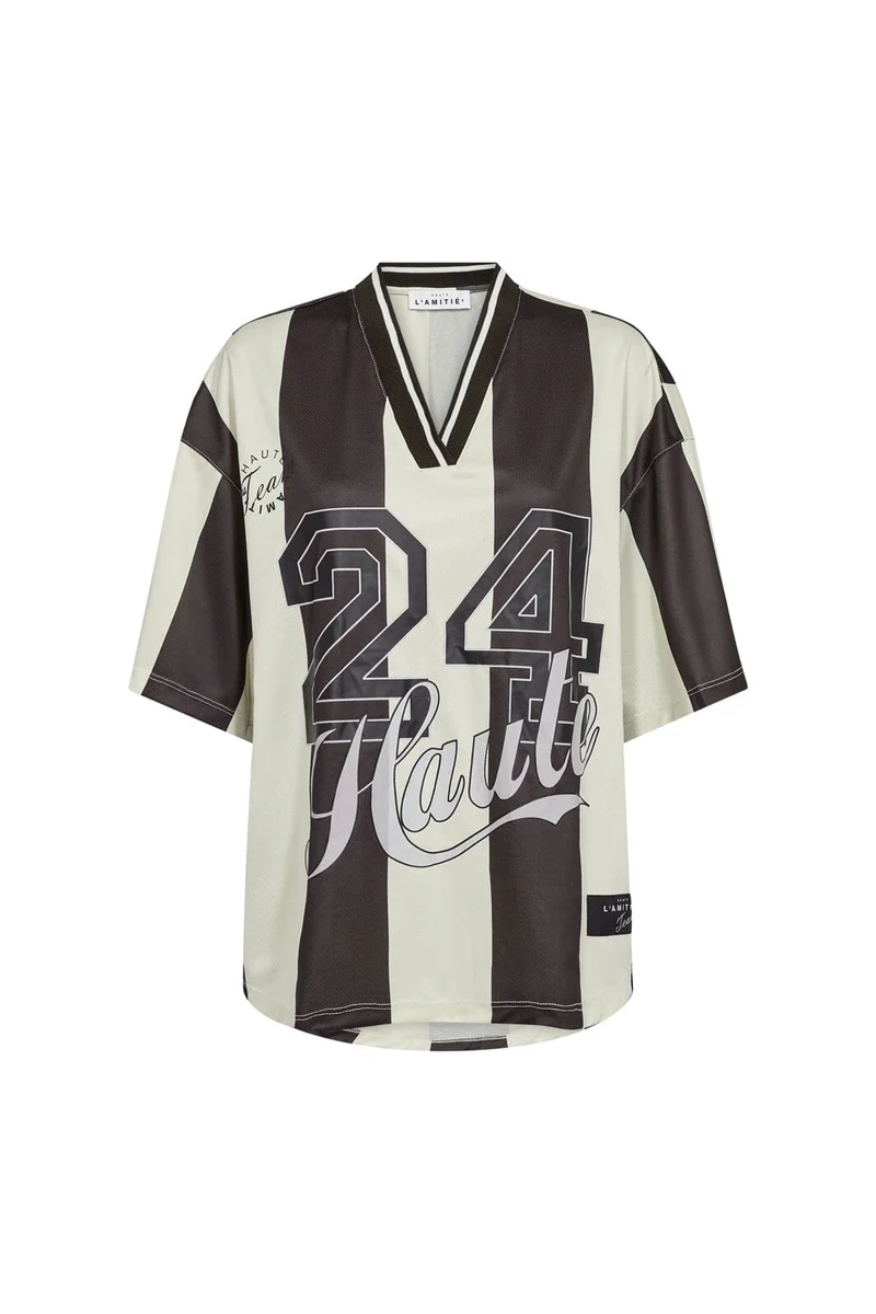 Haute L'Amitié - 24 Ss Stripe Liga Tee HL10533 - Mocca Stripe