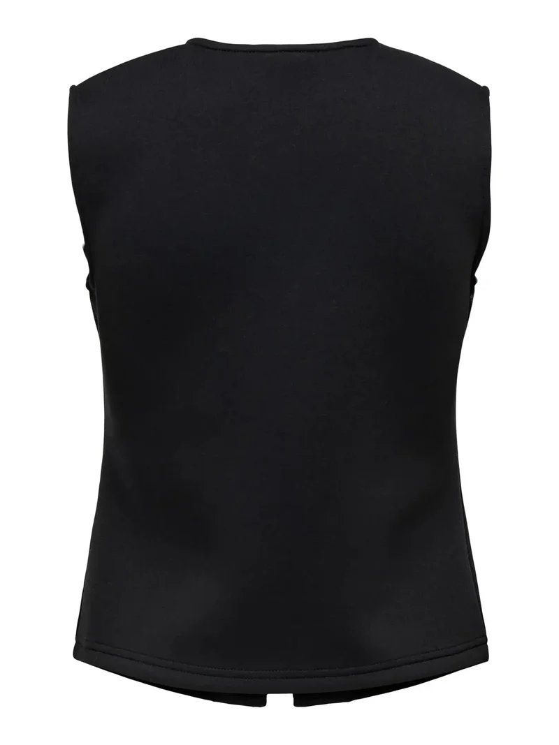 Only - Onlnaomi S/L Vest Swt - 4912054 Black Gold Buttons