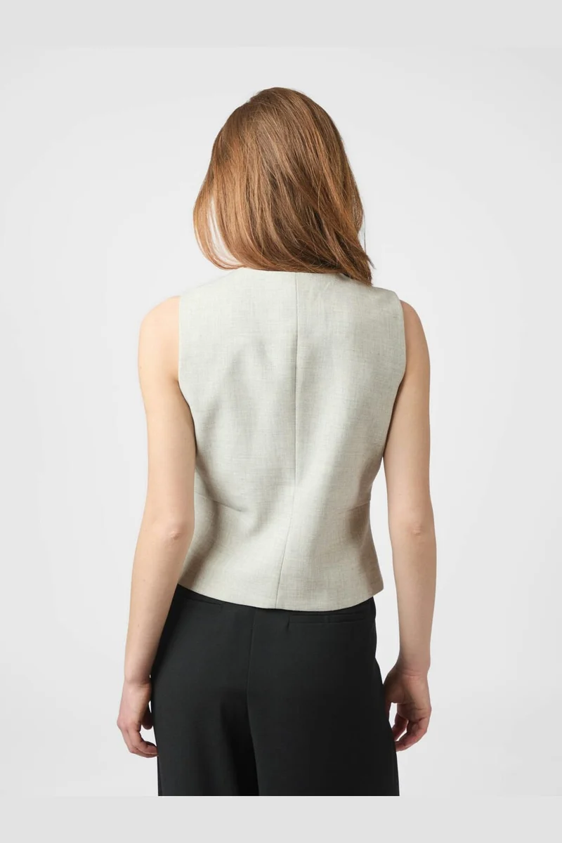 Neo Noir - Philippe Melange Waistcoat 165300 - 194 - Stone Melange
